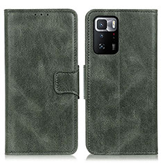 Leather Case Stands Flip Cover Holder M09L for Xiaomi Redmi Note 10 Pro 5G Green