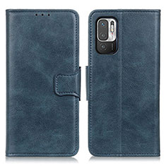 Leather Case Stands Flip Cover Holder M09L for Xiaomi Redmi Note 10T 5G Blue
