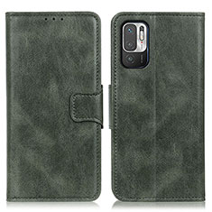 Leather Case Stands Flip Cover Holder M09L for Xiaomi Redmi Note 10T 5G Green