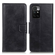 Leather Case Stands Flip Cover Holder M09L for Xiaomi Redmi Note 11 4G (2021) Black