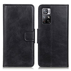 Leather Case Stands Flip Cover Holder M09L for Xiaomi Redmi Note 11 5G Black