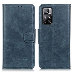 Leather Case Stands Flip Cover Holder M09L for Xiaomi Redmi Note 11 5G Blue