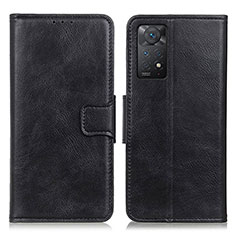 Leather Case Stands Flip Cover Holder M09L for Xiaomi Redmi Note 11 Pro 4G Black