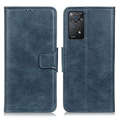 Leather Case Stands Flip Cover Holder M09L for Xiaomi Redmi Note 11 Pro 4G Blue