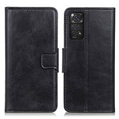 Leather Case Stands Flip Cover Holder M09L for Xiaomi Redmi Note 11S 4G Black