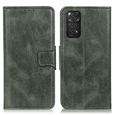 Leather Case Stands Flip Cover Holder M09L for Xiaomi Redmi Note 11S 4G Green