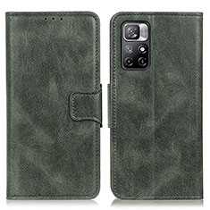 Leather Case Stands Flip Cover Holder M09L for Xiaomi Redmi Note 11T 5G Green