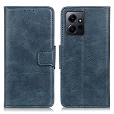 Leather Case Stands Flip Cover Holder M09L for Xiaomi Redmi Note 12 4G Blue