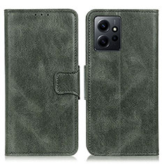 Leather Case Stands Flip Cover Holder M09L for Xiaomi Redmi Note 12 4G Green