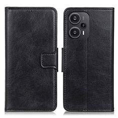 Leather Case Stands Flip Cover Holder M09L for Xiaomi Redmi Note 12 Turbo 5G Black