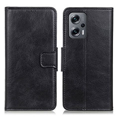 Leather Case Stands Flip Cover Holder M09L for Xiaomi Redmi Note 12T Pro 5G Black