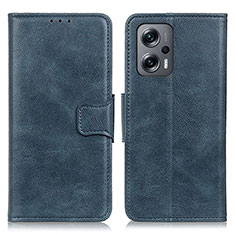 Leather Case Stands Flip Cover Holder M09L for Xiaomi Redmi Note 12T Pro 5G Blue