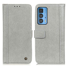 Leather Case Stands Flip Cover Holder M10L for Motorola Moto Edge S Pro 5G Gray