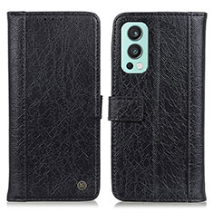 Leather Case Stands Flip Cover Holder M10L for OnePlus Nord 2 5G Black