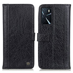 Leather Case Stands Flip Cover Holder M10L for Oppo A16s Black