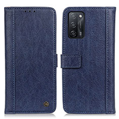 Leather Case Stands Flip Cover Holder M10L for Oppo A53s 5G Blue