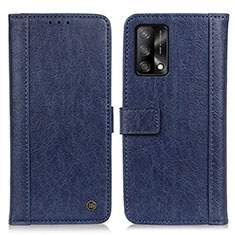 Leather Case Stands Flip Cover Holder M10L for Oppo A74 4G Blue