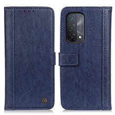 Leather Case Stands Flip Cover Holder M10L for Oppo A74 5G Blue