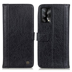 Leather Case Stands Flip Cover Holder M10L for Oppo F19 Black
