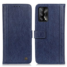 Leather Case Stands Flip Cover Holder M10L for Oppo F19s Blue
