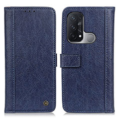 Leather Case Stands Flip Cover Holder M10L for Oppo Reno5 A Blue