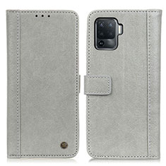 Leather Case Stands Flip Cover Holder M10L for Oppo Reno5 F Gray
