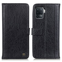 Leather Case Stands Flip Cover Holder M10L for Oppo Reno5 Lite Black