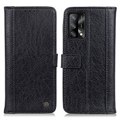 Leather Case Stands Flip Cover Holder M10L for Oppo Reno6 Lite Black