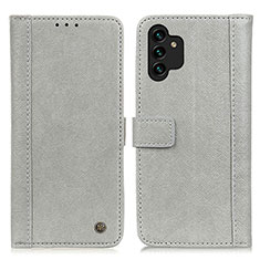 Leather Case Stands Flip Cover Holder M10L for Samsung Galaxy A04s Gray