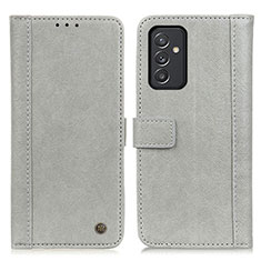 Leather Case Stands Flip Cover Holder M10L for Samsung Galaxy A15 4G Gray