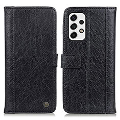 Leather Case Stands Flip Cover Holder M10L for Samsung Galaxy A53 5G Black