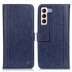 Leather Case Stands Flip Cover Holder M10L for Samsung Galaxy S22 5G Blue