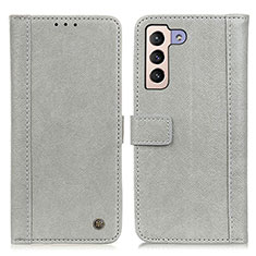 Leather Case Stands Flip Cover Holder M10L for Samsung Galaxy S24 5G Gray