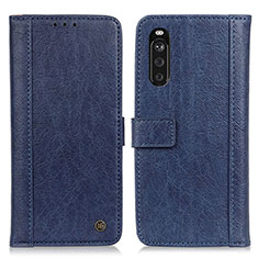 Leather Case Stands Flip Cover Holder M10L for Sony Xperia 10 III Lite Blue