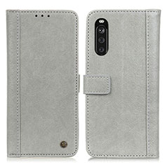 Leather Case Stands Flip Cover Holder M10L for Sony Xperia 10 III SO-52B Gray