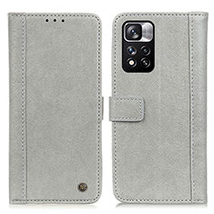 Leather Case Stands Flip Cover Holder M10L for Xiaomi Mi 11i 5G (2022) Gray