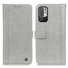Leather Case Stands Flip Cover Holder M10L for Xiaomi Redmi Note 10 5G Khaki