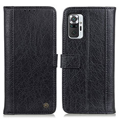 Leather Case Stands Flip Cover Holder M10L for Xiaomi Redmi Note 10 Pro 4G Black