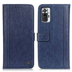 Leather Case Stands Flip Cover Holder M10L for Xiaomi Redmi Note 10 Pro Max Blue