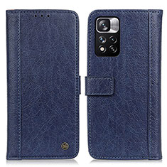 Leather Case Stands Flip Cover Holder M10L for Xiaomi Redmi Note 11 Pro+ Plus 5G Blue