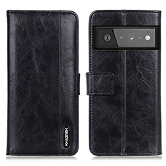 Leather Case Stands Flip Cover Holder M11L for Google Pixel 6 Pro 5G Black