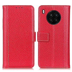 Leather Case Stands Flip Cover Holder M11L for Huawei Honor 50 Lite Red