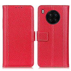 Leather Case Stands Flip Cover Holder M11L for Huawei Nova 8i Red