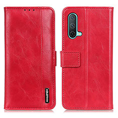 Leather Case Stands Flip Cover Holder M11L for OnePlus Nord CE 5G Red