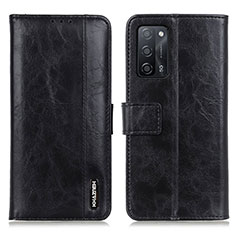 Leather Case Stands Flip Cover Holder M11L for Oppo A53s 5G Black