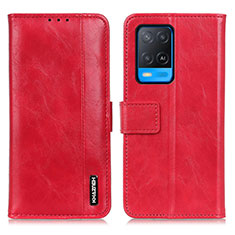 Leather Case Stands Flip Cover Holder M11L for Oppo A54 4G Red