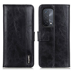 Leather Case Stands Flip Cover Holder M11L for Oppo A54 5G Black