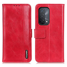 Leather Case Stands Flip Cover Holder M11L for Oppo A54 5G Red