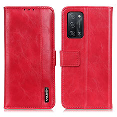 Leather Case Stands Flip Cover Holder M11L for Oppo A55 5G Red