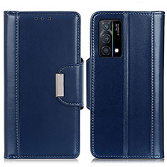 Leather Case Stands Flip Cover Holder M11L for Oppo K9 5G Blue